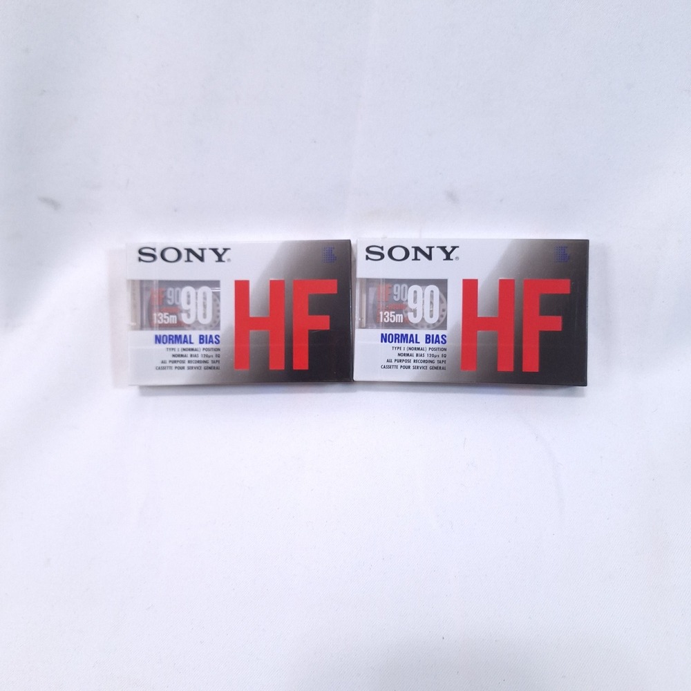 2‎ Pack Sony HF Normal Bias Type I Cassette Tapes 90 Minute Sealed Blank